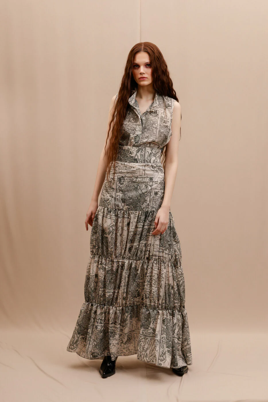 Pat Maxi Skirt Printed Black