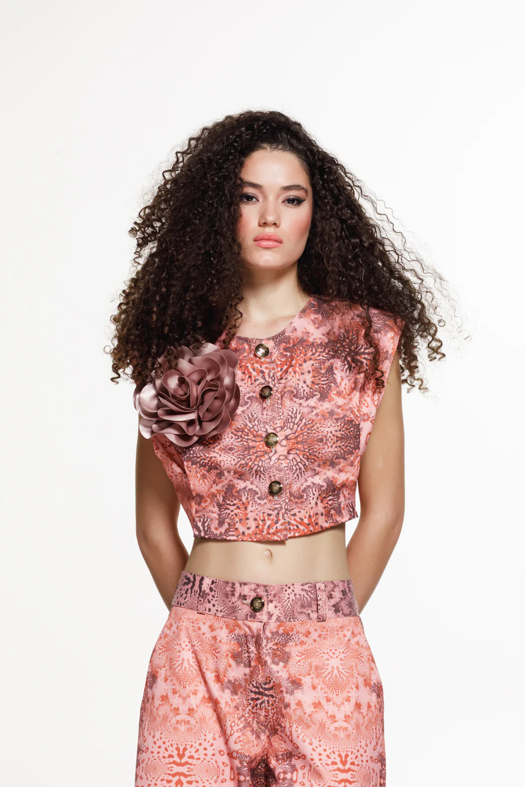 Raisa Vest Printed Coral - Image 2