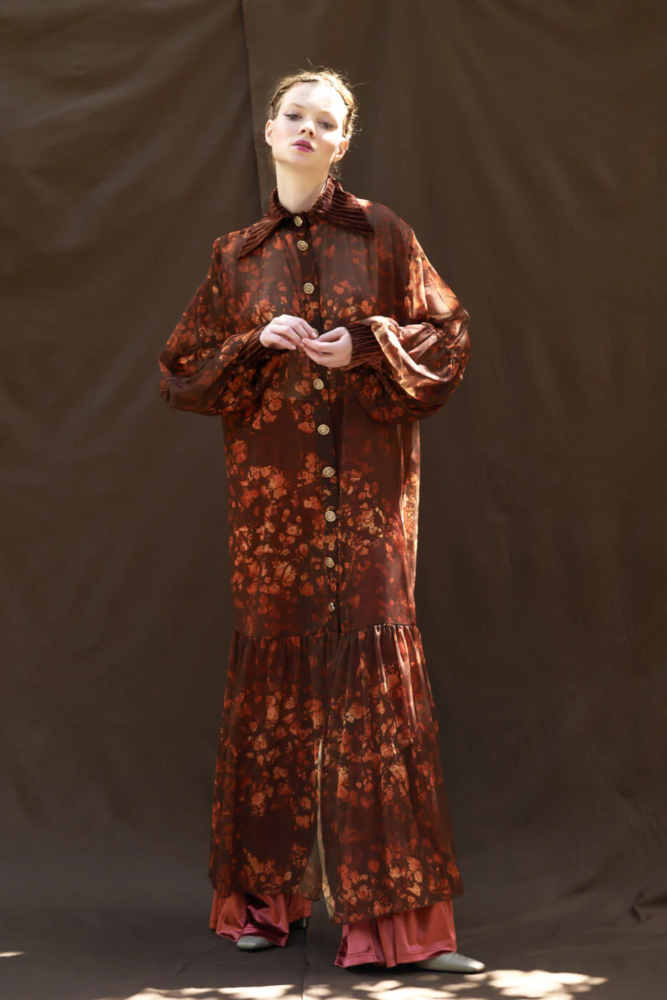 Shawnee Maxi Dress Printed Brown - Image 6