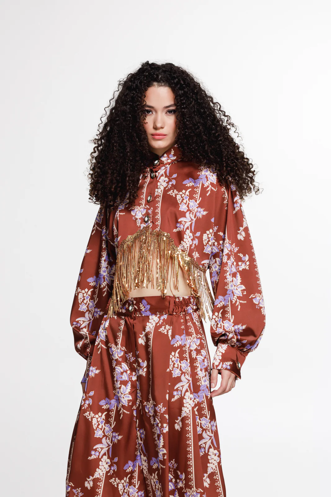 Tenaya Shirt Printed Chocolate Brown